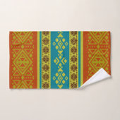 Mexikaner-/Tribal-Artmuster - Orange und Blau Badhandtuch Set (Handtuch)