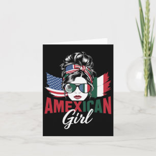 Mexikanerin Halbe amerikanische Flagge Mexiko Amer Karte
