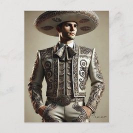 Mexikanerin in Charro Costume Postkarte