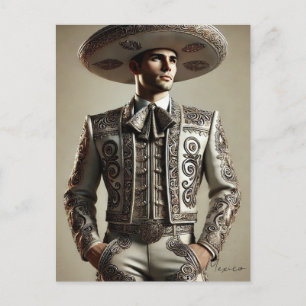 Mexikanerin in Charro Costume Postkarte