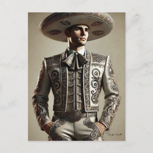 Mexikanerin in Charro Costume Postkarte (Vorderseite)