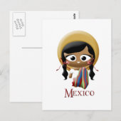 Mexikanerin Postkarte (Vorne/Hinten)