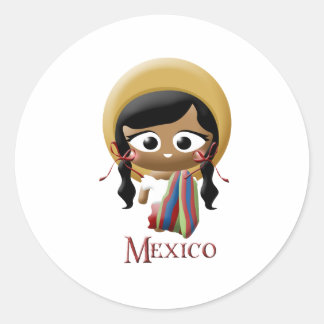 Mexikanerin Runder Aufkleber