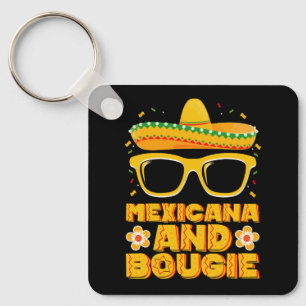 Mexikanerin Und Bougie-Mexikanische Mädchen Cinco  Schlüsselanhänger