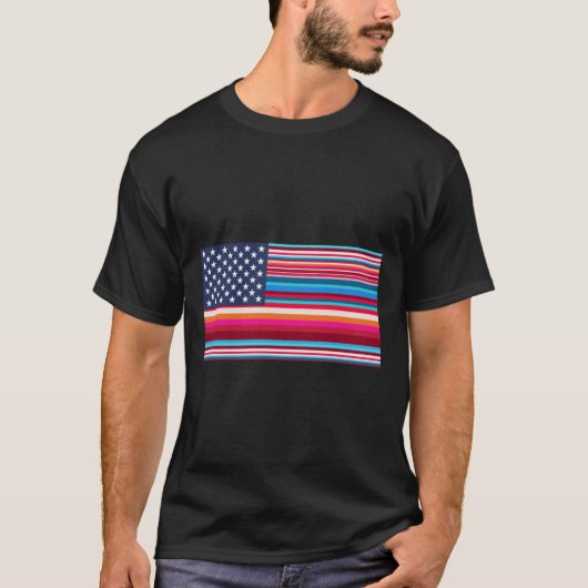 Mexikanisch-Amerikanische Flagge T-Shirt (Vorderseite)