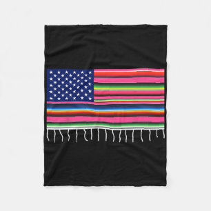 Mexikanisch-amerikanische Flagge USA Serape Cinco Fleecedecke