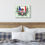 Mexikanisch-Amerikanische Schildflagge Leinwanddruck (Insitu (Schlafzimmer))