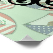 Mexikanisch-Amerikanische Schildflagge Poster (Ecke)