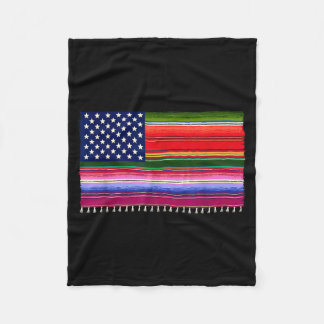 Mexikanisch amerikanische USA-Flagge Serape Cinco Fleecedecke