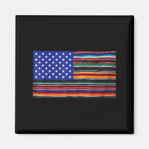 Mexikanisch amerikanische USA-Flagge Serape Cinco  Magnet
