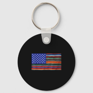Mexikanisch amerikanische USA-Flagge Serape Cinco Schlüsselanhänger