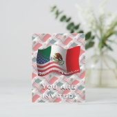 mexikanisch-amerikanische Wave-Fahne Einladung (Stehend Vorderseite)