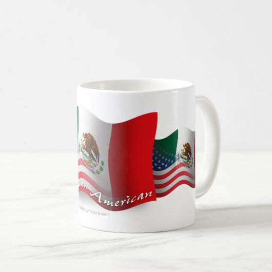 mexikanisch-amerikanische Wave-Fahne Kaffeetasse (VorderseiteRechts)