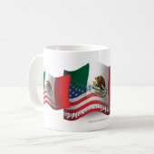 mexikanisch-amerikanische Wave-Fahne Kaffeetasse (Vorderseite Links)