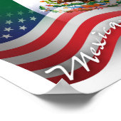 mexikanisch-amerikanische Wave Flag Poster (Ecke)