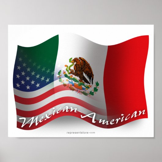 mexikanisch-amerikanische Wave Flag Poster (Vorne)