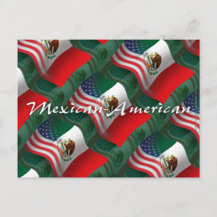 mexikanisch-amerikanische Wave Flag Postkarte