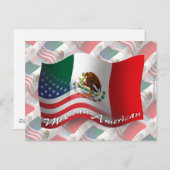 mexikanisch-amerikanische Wave Flag Postkarte (Vorne/Hinten)