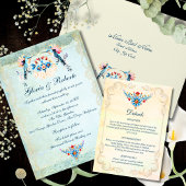 Mexikanisch-Barock-Hummingbird-Hochzeit Begleitkarte