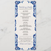 Mexikanisch Blue Floral Elegante Blume Fiesta Wedd Programm (Rückseite)