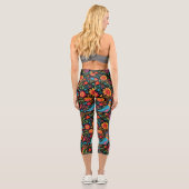 mexikanisch bunt blumenreich capri leggings (Rückseite)