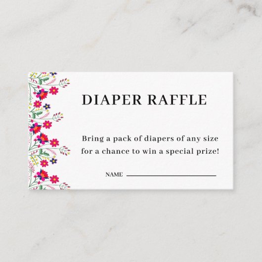 mexikanisch | Diaper Raffle | Babyparty Begleitkarte (Vorderseite)