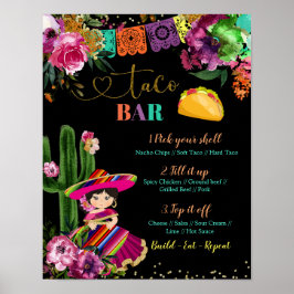 Mexikanisch farbenfrohe Fiesta Floral Geburtstag T Poster