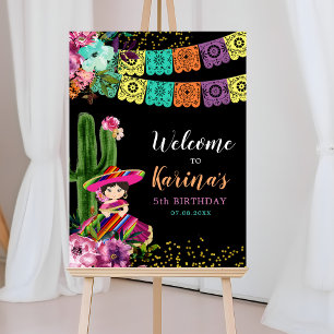 Mexikanisch farbenfrohe Fiesta Floral Geburtstag W Poster