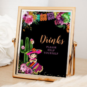 Mexikanisch farbenfrohe Fiesta Floral Geburtstagsg Poster