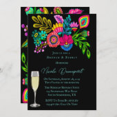 mexikanisch-farbiger Flora Brunch und Bubbly Einladung (Vorne/Hinten)