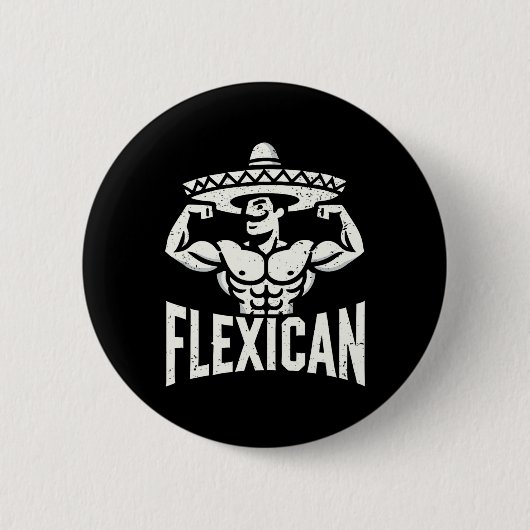 Mexikanisch Funny Flexican Bodybuilding Flex Muscl Button (Vorderseite)