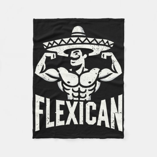 Mexikanisch Funny Flexican Bodybuilding Flex Muscl Fleecedecke (Vorderseite)
