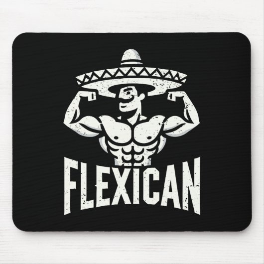 Mexikanisch Funny Flexican Bodybuilding Flex Muscl Mousepad (Vorne)