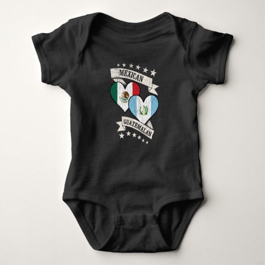 Mexikanisch Guatemala Herzflags Mexiko Guatemala Baby Strampler (Vorderseite)