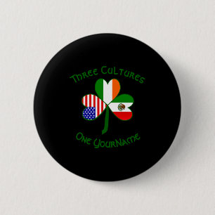 Mexikanisch Irisch Amerikanische Flagge Shamrock P Button