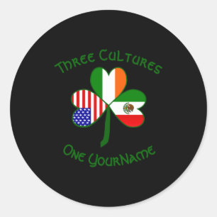 Mexikanisch Irisch Amerikanische Flagge Shamrock P Runder Aufkleber