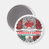 Mexikanisch-Kanadisches Tree-Roots-Flag Magnet (Vorderseite/Rückseite)
