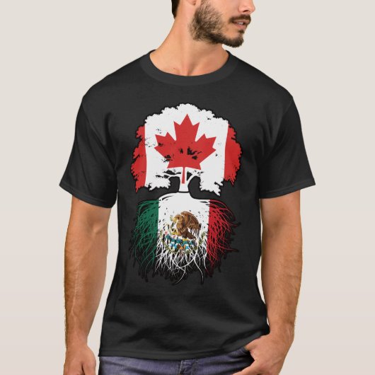 Mexikanisch-Kanadisches Tree-Roots-Flag T-Shirt (Vorderseite)