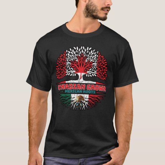 Mexikanisch-Kanadisches Tree-Roots-Flag T-Shirt (Vorderseite)