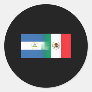 Mexikanisch-nicaraguanische Flagge Mexiko Nicaragu Runder Aufkleber