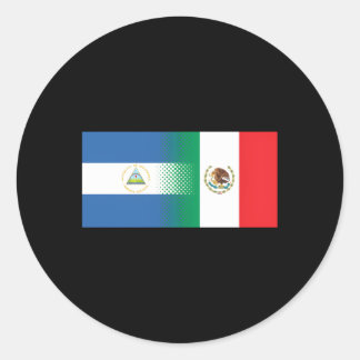 Mexikanisch-nicaraguanische Flagge Mexiko Nicaragu Runder Aufkleber