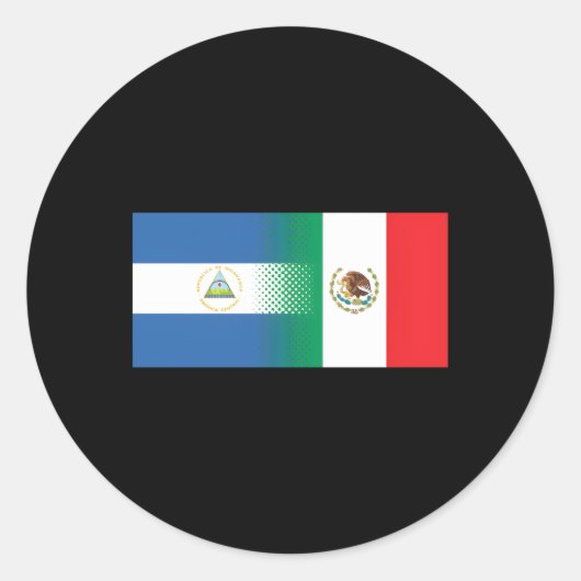 Mexikanisch-nicaraguanische Flagge Mexiko Nicaragu Runder Aufkleber (Vorderseite)