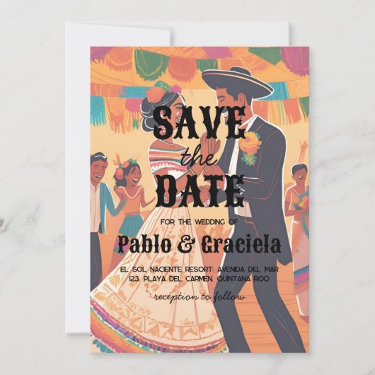 mexikanisch Save the Date Einladung (Vorderseite)