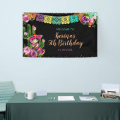 Mexikanisch Schwarz farbenfrohe Fiesta Floral Gebu Banner (Messeveranstaltung)