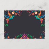 Mexikanisch Schwarz farbenfrohe Floral Nuestra Bod Begleitkarte (Rückseite)