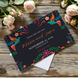 Mexikanisch Schwarz farbenfrohe Floral Nuestra Bod Save The Date