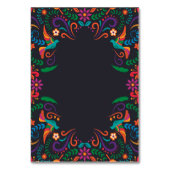 Mexikanisch Schwarz farbenfrohe Floral Nuestra Bod Tischnummer (Rückseite)