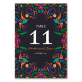 Mexikanisch Schwarz farbenfrohe Floral Nuestra Bod Tischnummer (Vorderseite)