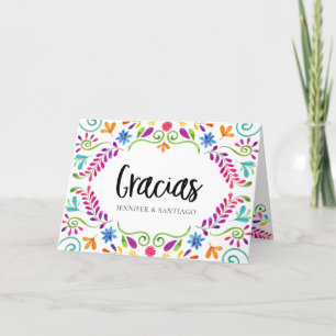 Mexikanisch Thematisierte Foto-Hochzeit Gracias-Ka Dankeskarte