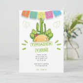 Mexikanisch Vielen Dank Taco Cactus Card Einladung (Stehend Vorderseite)